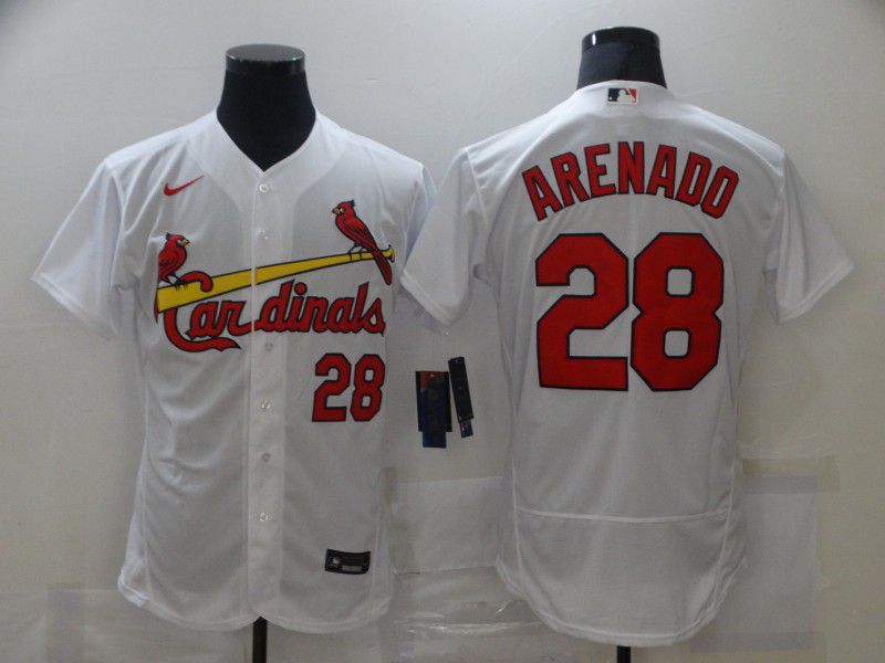 Men St.Louis Cardinals #28 Arenado White Elite Nike MLB Jerseys